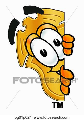 Badge peeking around side View Large Clip Art Graphic Clipart - Badge peeking around side. Fotosearch