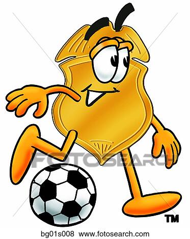 Badge playing soccer View Large Clip Art Graphic Clip Art - Badge playing soccer. Fotosearch