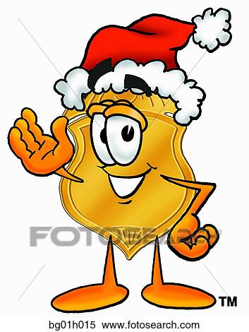 Badge santa View Large Clip Art Graphic Clipart - Badge santa. Fotosearch