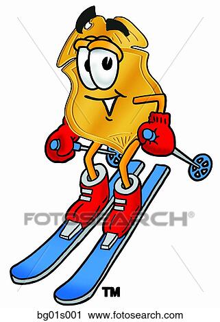 Clipart - Badge skiing. Fotosearch