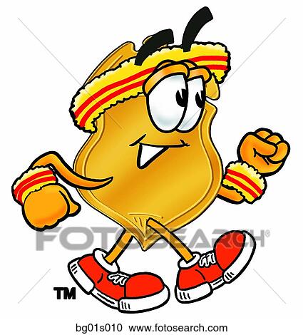Badge walking View Large Clip Art Graphic Clipart - Badge walking. Fotosearch