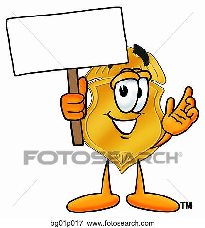 Clip Art - Badge with a sign. Fotosearch