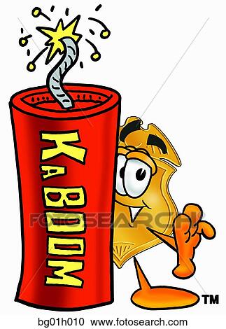 Badge with fire cracker View Large Clip Art Graphic Clipart - Badge with fire cracker. Fotosearch