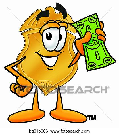 Clip Art - Badge with money. Fotosearch