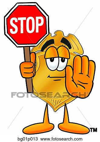 Badge with stop sign View Large Clip Art Graphic Clipart - Badge with stop sign. Fotosearch