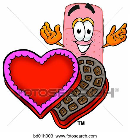 Clipart - Bandaid and chocolates. Fotosearch