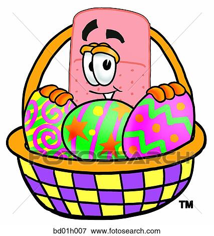 Clip Art - Bandaid and easter basket. Fotosearch