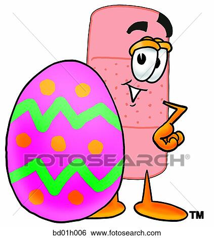 Clip Art - Bandaid and easter egg. Fotosearch
