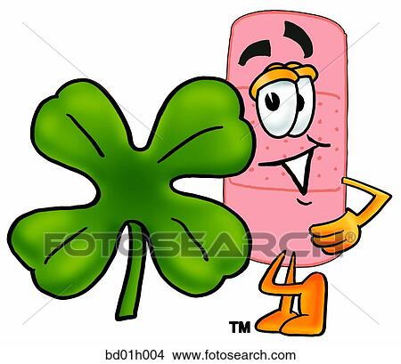 Bandaid and shamrock View Large Clip Art Graphic Clipart - Bandaid and shamrock. Fotosearch
