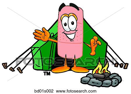 Clipart - Bandaid camping. Fotosearch