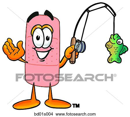 Bandaid fishing View Large Clip Art Graphic Clipart - Bandaid fishing. Fotosearch