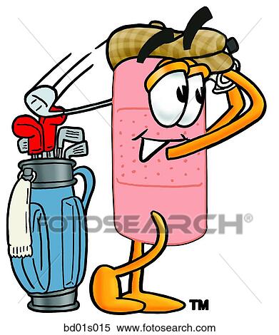 Bandaid golfing View Large Clip Art Graphic Clipart - Bandaid golfing. Fotosearch