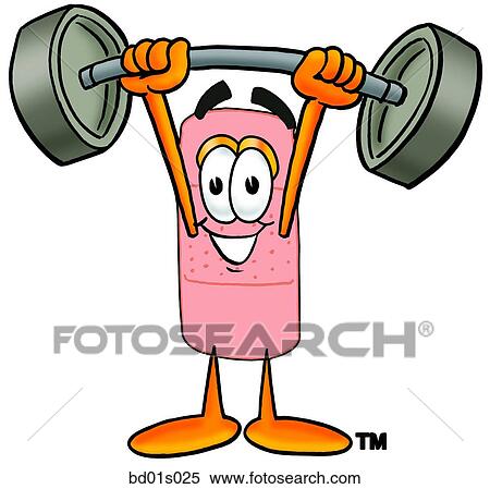 Bandaid lifting weights high View Large Clip Art Graphic Clipart - Bandaid lifting weights high. Fotosearch