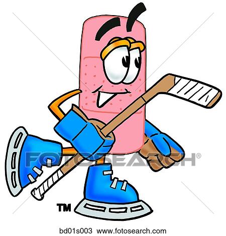 Bandaid playing hockey View Large Clip Art Graphic Clipart - Bandaid playing hockey. Fotosearch