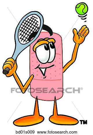 Bandaid playing tennis View Large Clip Art Graphic Clip Art - Bandaid playing tennis. Fotosearch