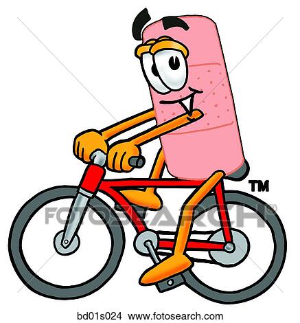 Bandaid riding bike View Large Clip Art Graphic Clipart - Bandaid riding bike. Fotosearch