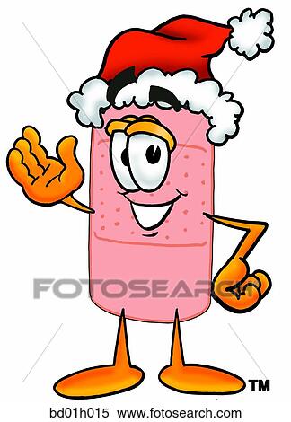 Clipart - Bandaid santa. Fotosearch