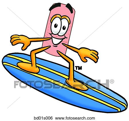 Bandaid surfing View Large Clip Art Graphic Clip Art - Bandaid surfing. Fotosearch