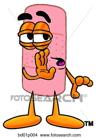 Bandaid whispering View Large Clip Art Graphic Clipart - Bandaid whispering. Fotosearch