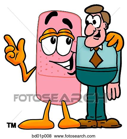 Bandaid with a man View Large Clip Art Graphic Clip Art - Bandaid with a man. Fotosearch