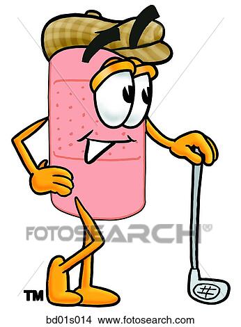 Bandaid with golf club View Large Clip Art Graphic Clipart - Bandaid with golf club. Fotosearch
