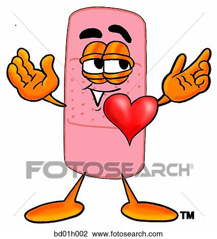Bandaid with heart View Large Clip Art Graphic Clipart - Bandaid with heart. Fotosearch