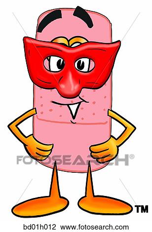Clipart - Bandaid with mask. Fotosearch