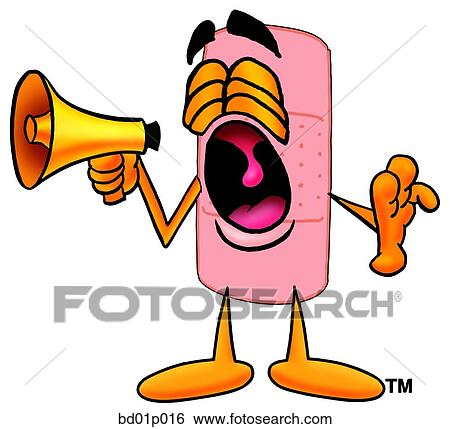 Bandaid with megaphone View Large Clip Art Graphic Clip Art - Bandaid with megaphone. Fotosearch