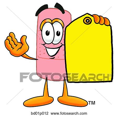 Clipart - Bandaid with price tag. Fotosearch