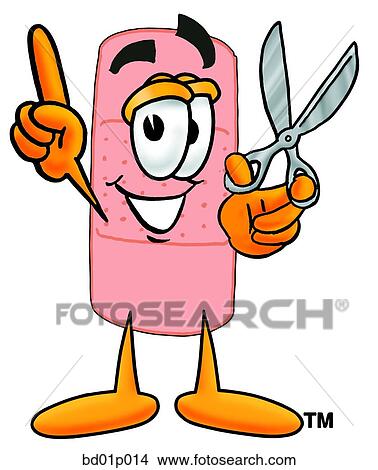 Bandaid with scissors View Large Clip Art Graphic Clipart - Bandaid with scissors. Fotosearch