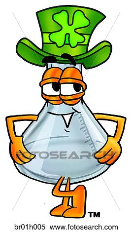 Clipart - Beaker and irish hat. Fotosearch