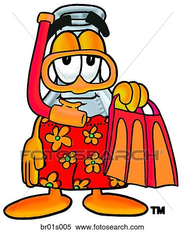 Beaker snorkeling View Large Clip Art Graphic Clipart - Beaker snorkeling. Fotosearch