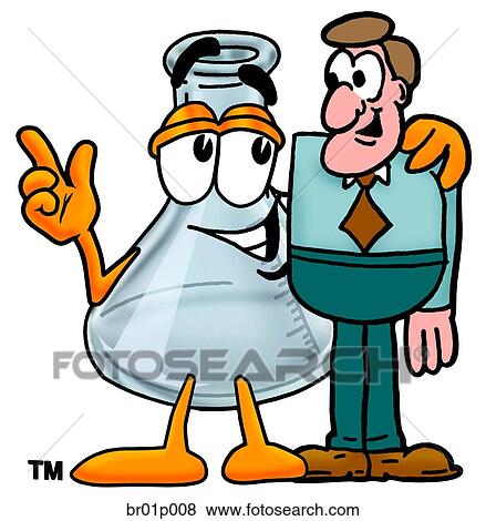 Clip Art - Beaker with a man. Fotosearch