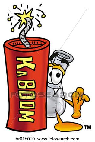Beaker with fire cracker View Large Clip Art Graphic Clipart - Beaker with fire cracker. Fotosearch