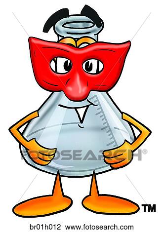 Clipart - Beaker with mask. Fotosearch
