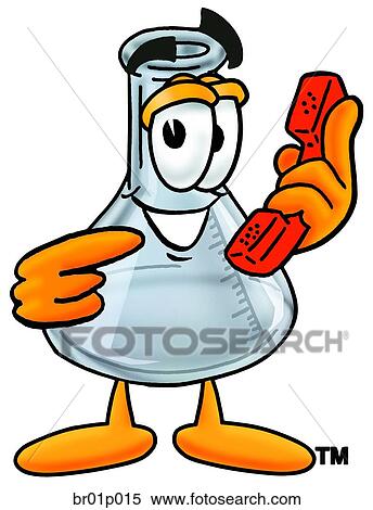 Beaker with phone View Large Clip Art Graphic Clipart - Beaker with phone. Fotosearch