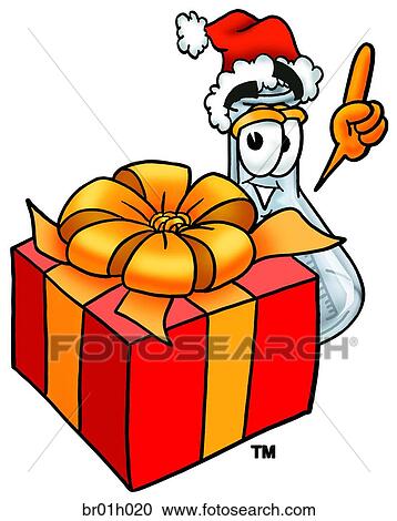 Beaker with present View Large Clip Art Graphic Clipart - Beaker with present. Fotosearch
