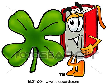 Clipart - Book and shamrock. Fotosearch