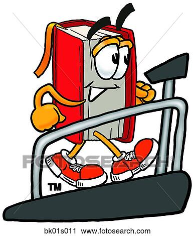 Book on treadmill View Large Clip Art Graphic Clipart - Book on treadmill. Fotosearch
