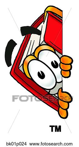 Book peeking around side View Large Clip Art Graphic Clipart - Book peeking around side. Fotosearch