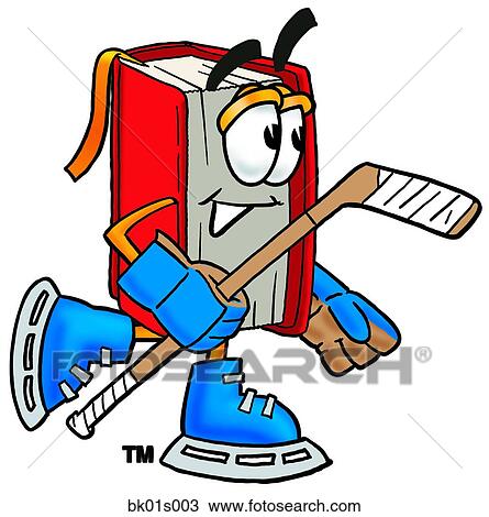 Clipart - Book playing hockey. Fotosearch
