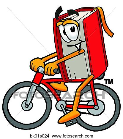 Book riding bike View Large Clip Art Graphic Clipart - Book riding bike. Fotosearch