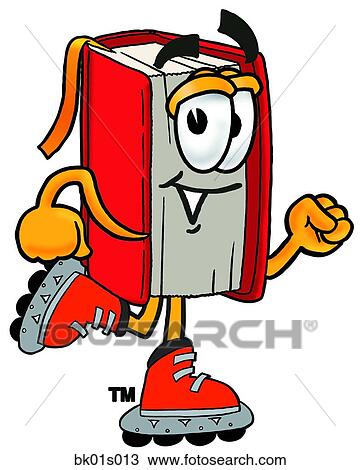 Book roller blading View Large Clip Art Graphic Clipart - Book roller blading. Fotosearch