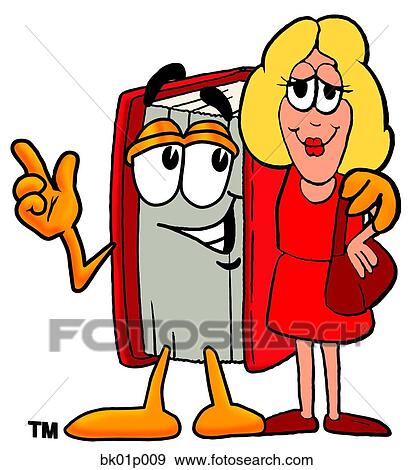Clip Art - Book with a woman. Fotosearch