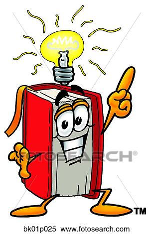 Clipart - Book with bright idea. Fotosearch