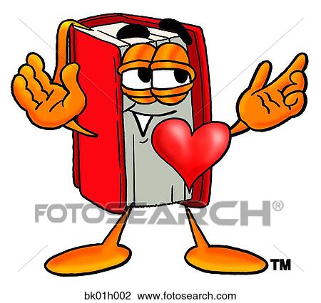 Clipart - Book with heart. Fotosearch