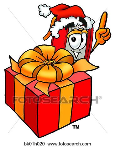Clipart - Book with present. Fotosearch