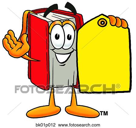 Clipart - Book with price tag. Fotosearch