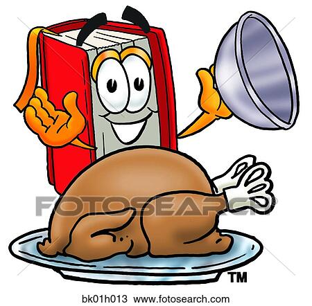 Clipart - Book with turkey. Fotosearch