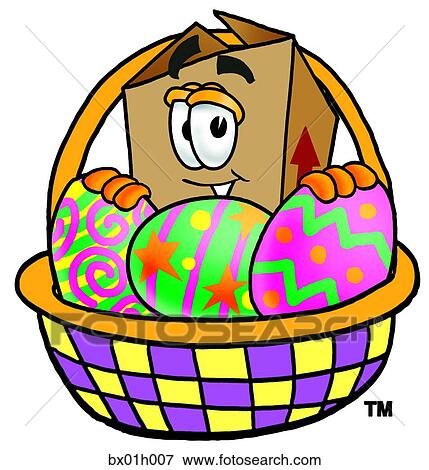 Clip Art - Box and easter basket. Fotosearch